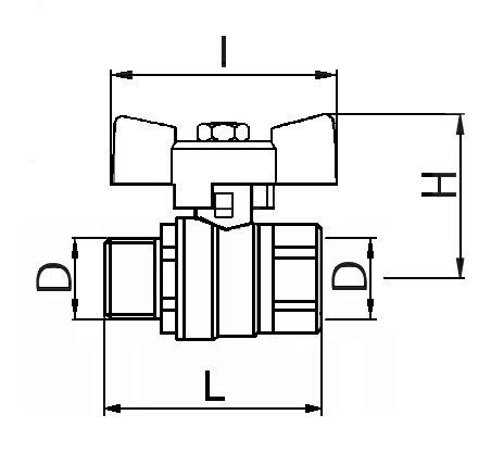 Scheda tecnica - Valvola a sfera passaggio totale MF PN 40 maniglia farfalla