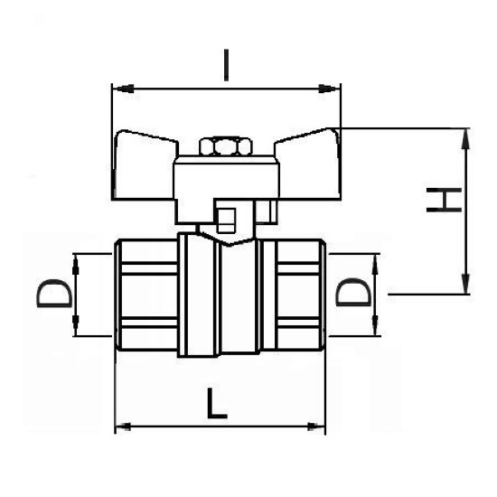 Scheda tecnica - FF full bore ball valve PN 40 with butterfly handle