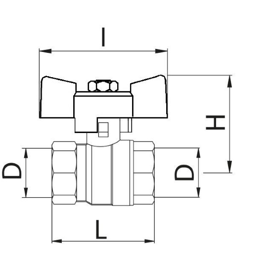 Scheda tecnica - FF gas ball valve with butterfly handle