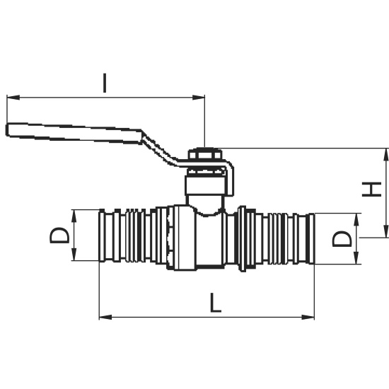 Scheda tecnica - Valvola a sfera a pressare tubo multistrato, leva in ferro