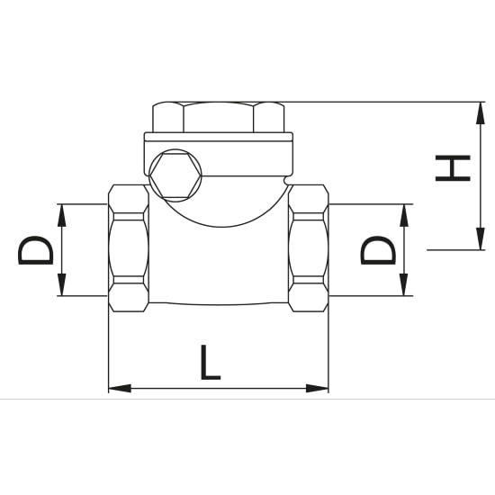 Scheda tecnica - Swing check valve with plate in brass and NBR seat