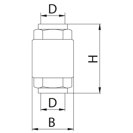 Scheda tecnica - Brass check valve PN25, plate in stainless steel