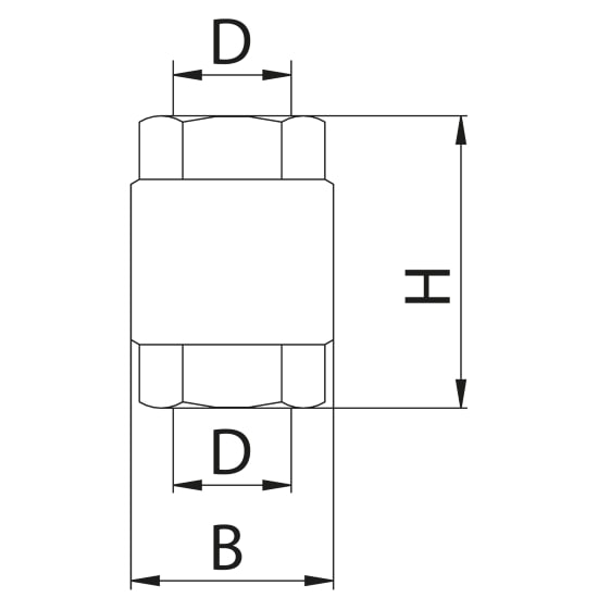 Scheda tecnica - Brass check valve PN12, plate in polymer