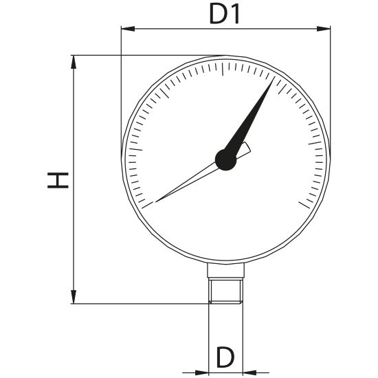 Scheda tecnica - Manometro con attacco verticale