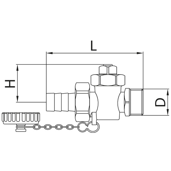 Scheda tecnica - Drain cock for boiler with cap and hose connection