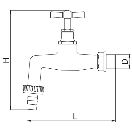 Scheda tecnica - Hose bibcock, polished brass