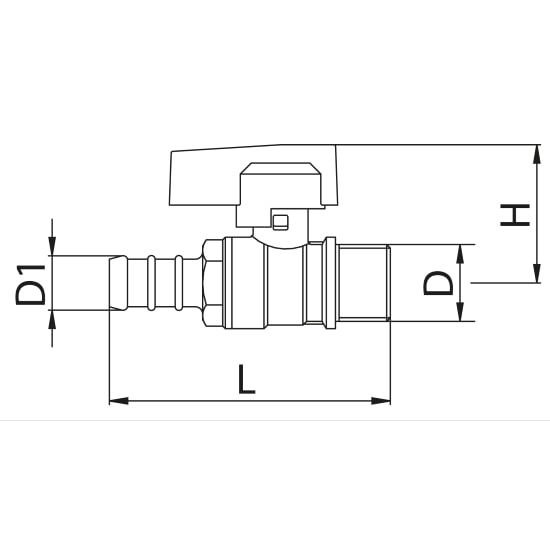 Scheda tecnica - Male connection gas ball valve with hose attachment