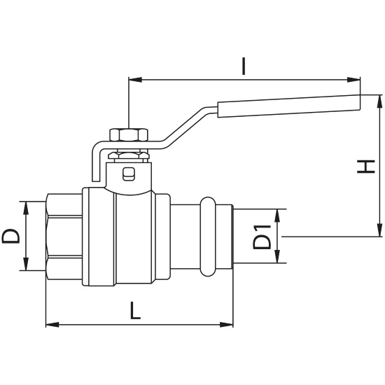 Scheda tecnica - DZR press ball valve with press-fit end V profile