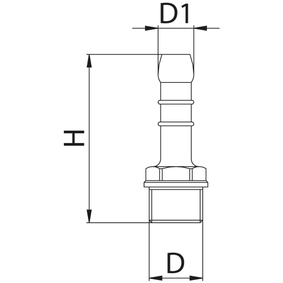 Scheda tecnica - Male hose union, UNI standard