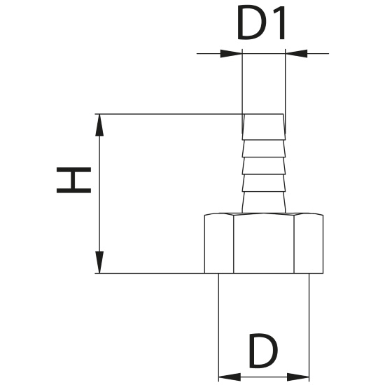 Scheda tecnica - Raccordo portagomma femmina per gas liquido