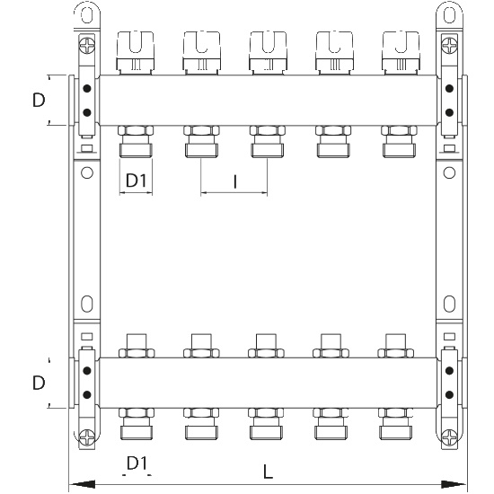 Scheda tecnica - FF manifolds, with therm. valves and lockshield