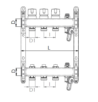 Scheda tecnica - FF manifolds therm. valves and lockshield, man. discharge