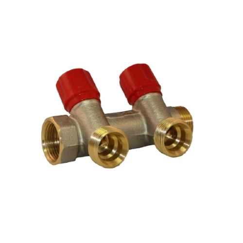 2 ways DZR brass Euroconus manifold %>