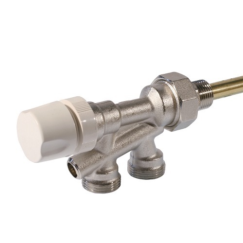 Thermostatisable monotube valve with lockshield