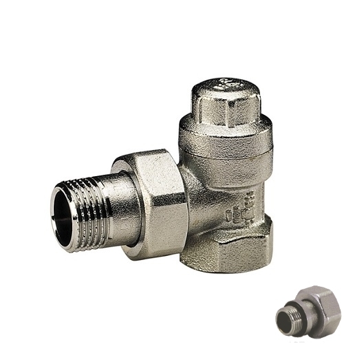 Angle lockshield-valve for iron pipe