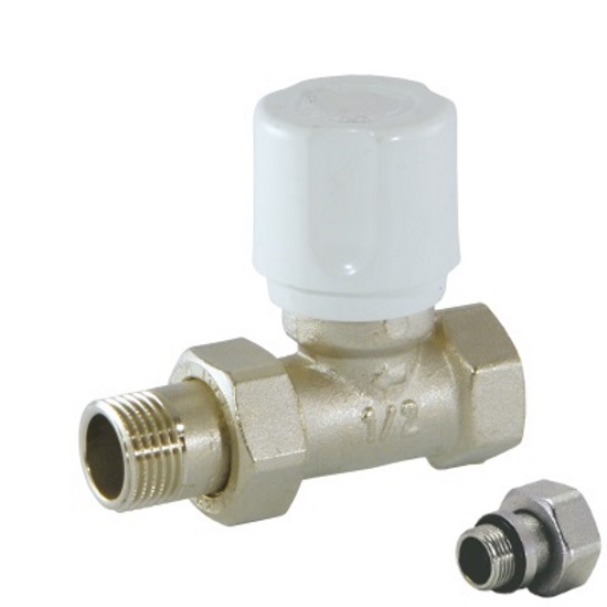 Straight radiator valve for iron pipe