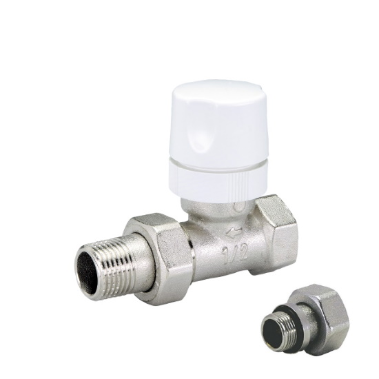 Straight thermostatic radiator valve iron pipe with handle %>