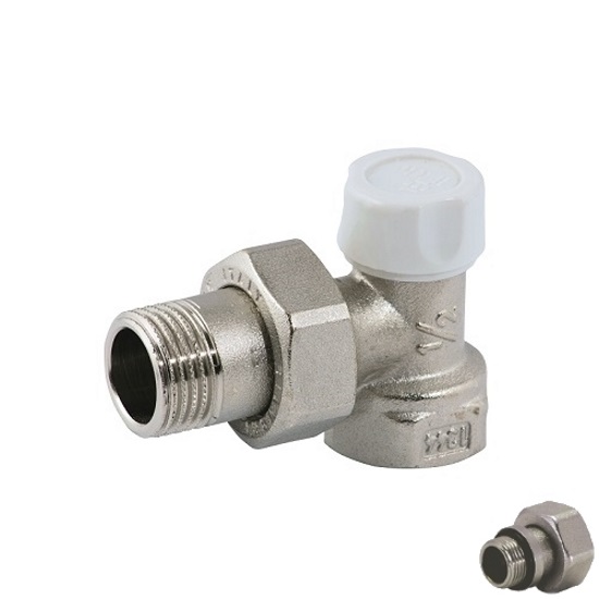 Angle lockshield-valve, for iron pipe