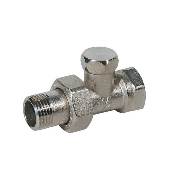 Straight lockshield-valve for iron pipe