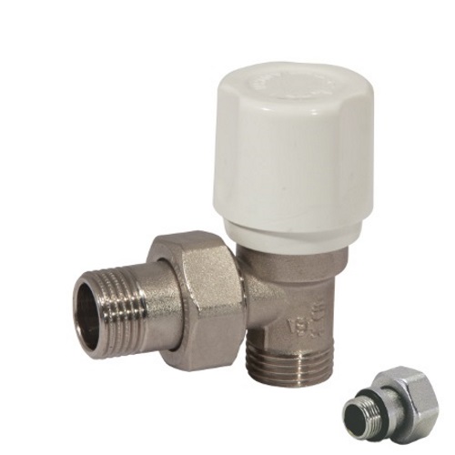 Angle radiator valve for copper, multilayer and Pex pipe