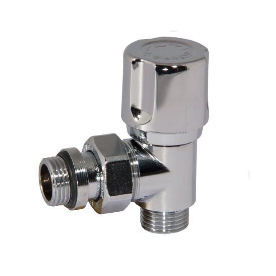 Angle radiator valve for copper, multilayer and Pex pipe