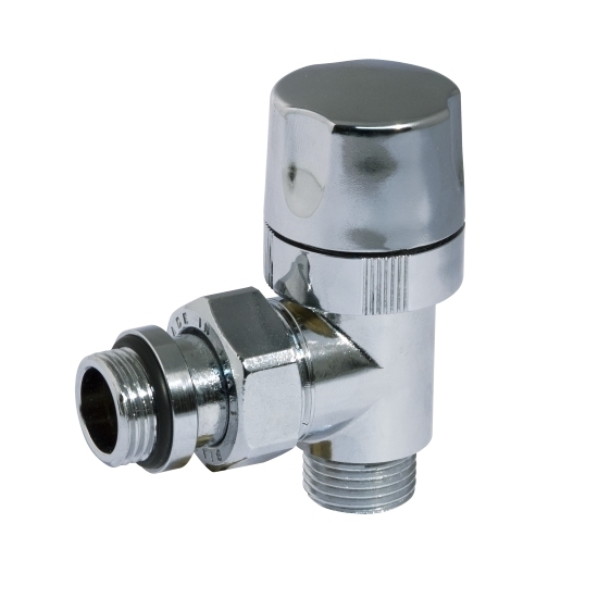 Angle thermostatic radiator valve for copper