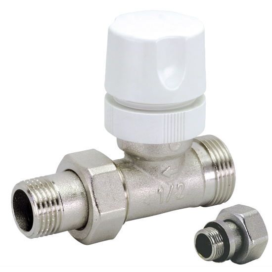 Straight EK thermostatic radiator valve copper with handle %>