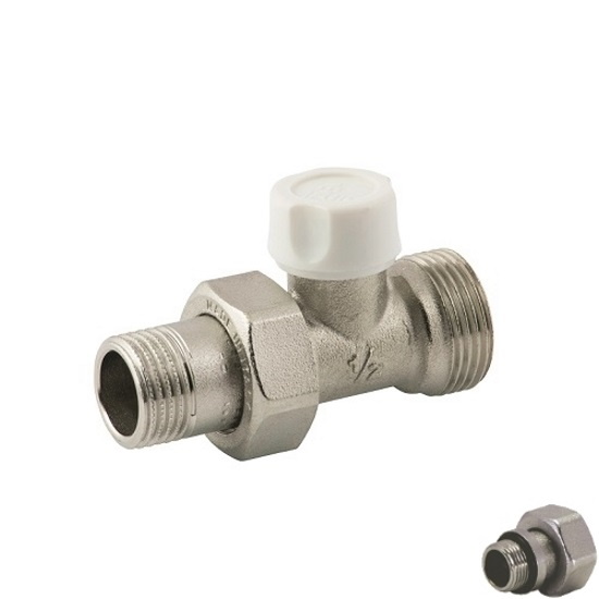 Euroconus straight lockshield-valve for copper pipe