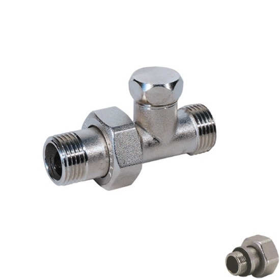 Euroconus straight lockshield-valve for copper pipe