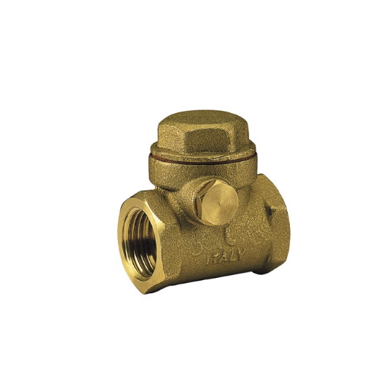 Swing check valve with plate in brass and metal seat