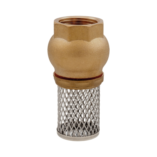 Foot valve with plate in brass