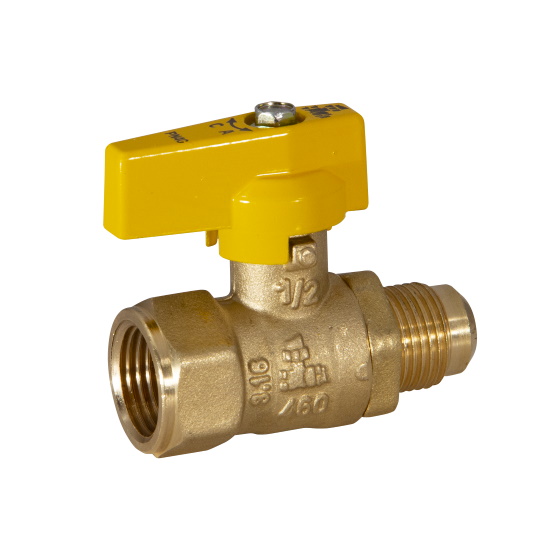 F NPT x FLARE gas ball valve with aluminum lever handle