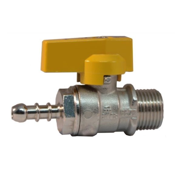 Sikurotech Rubinetto A Sfera Doppia Uscita 30252 - Ottone Con Attacco Portagomma E Uscita 3/4" Maschio - Ingresso 1/2"