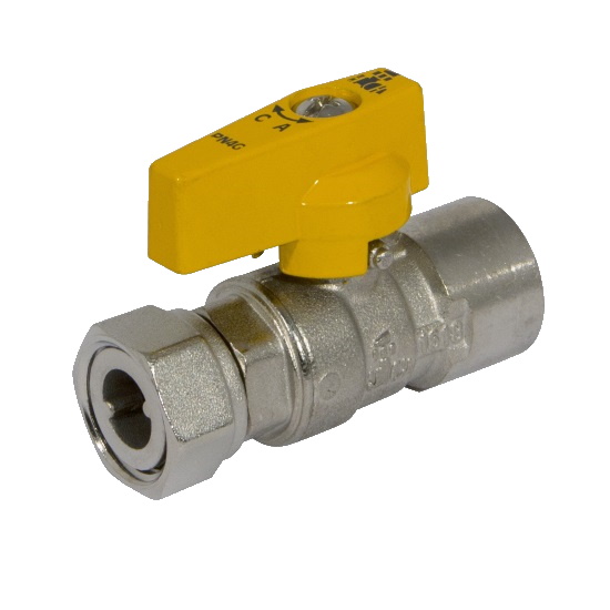 Ball valve with female connection and sliding nut