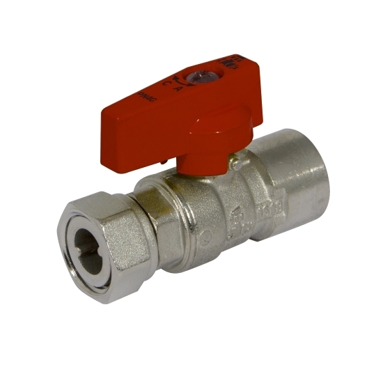 Ball valve with female connection and sliding nut