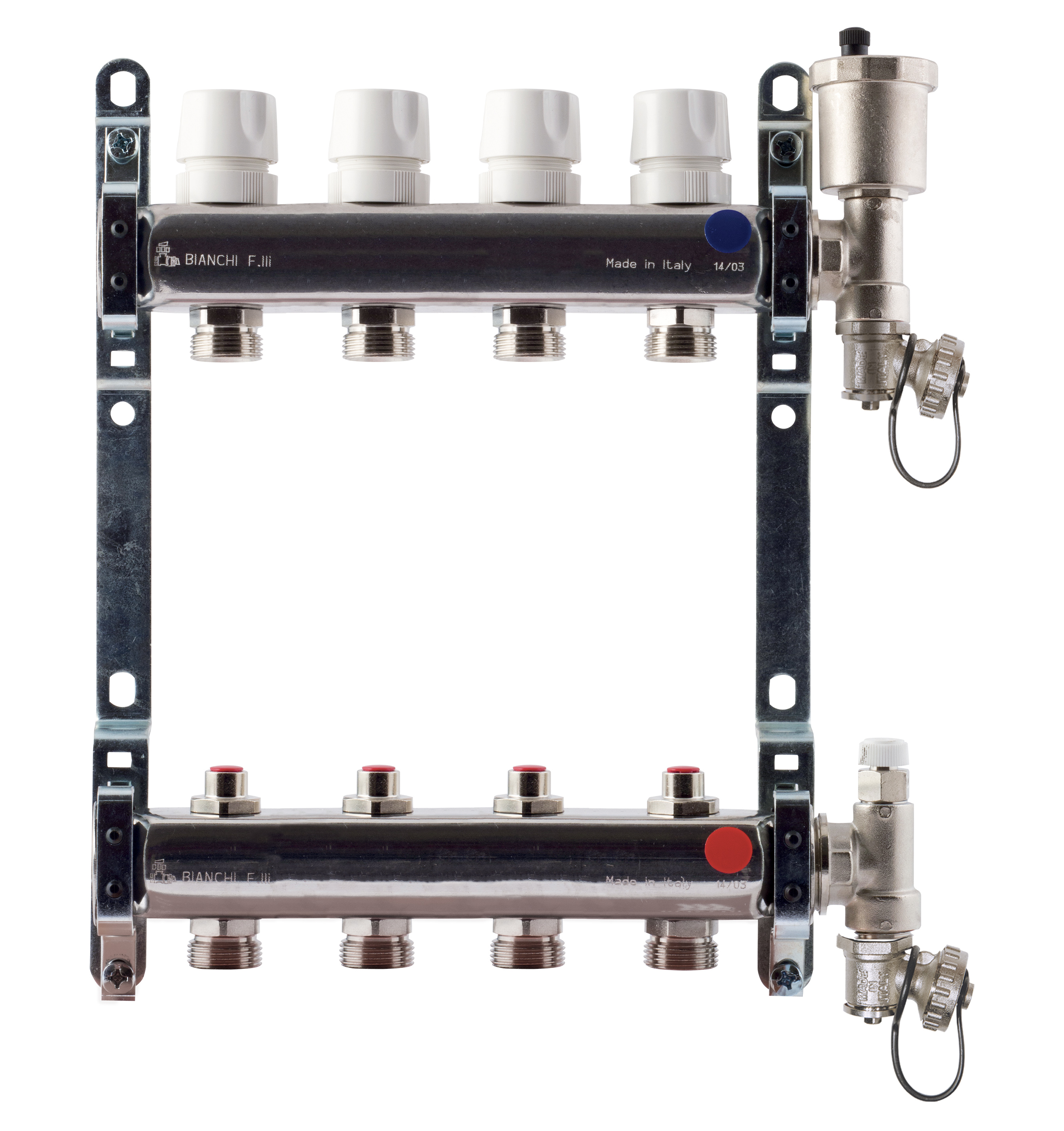 FF manifolds therm. valves and lockshield and discharge