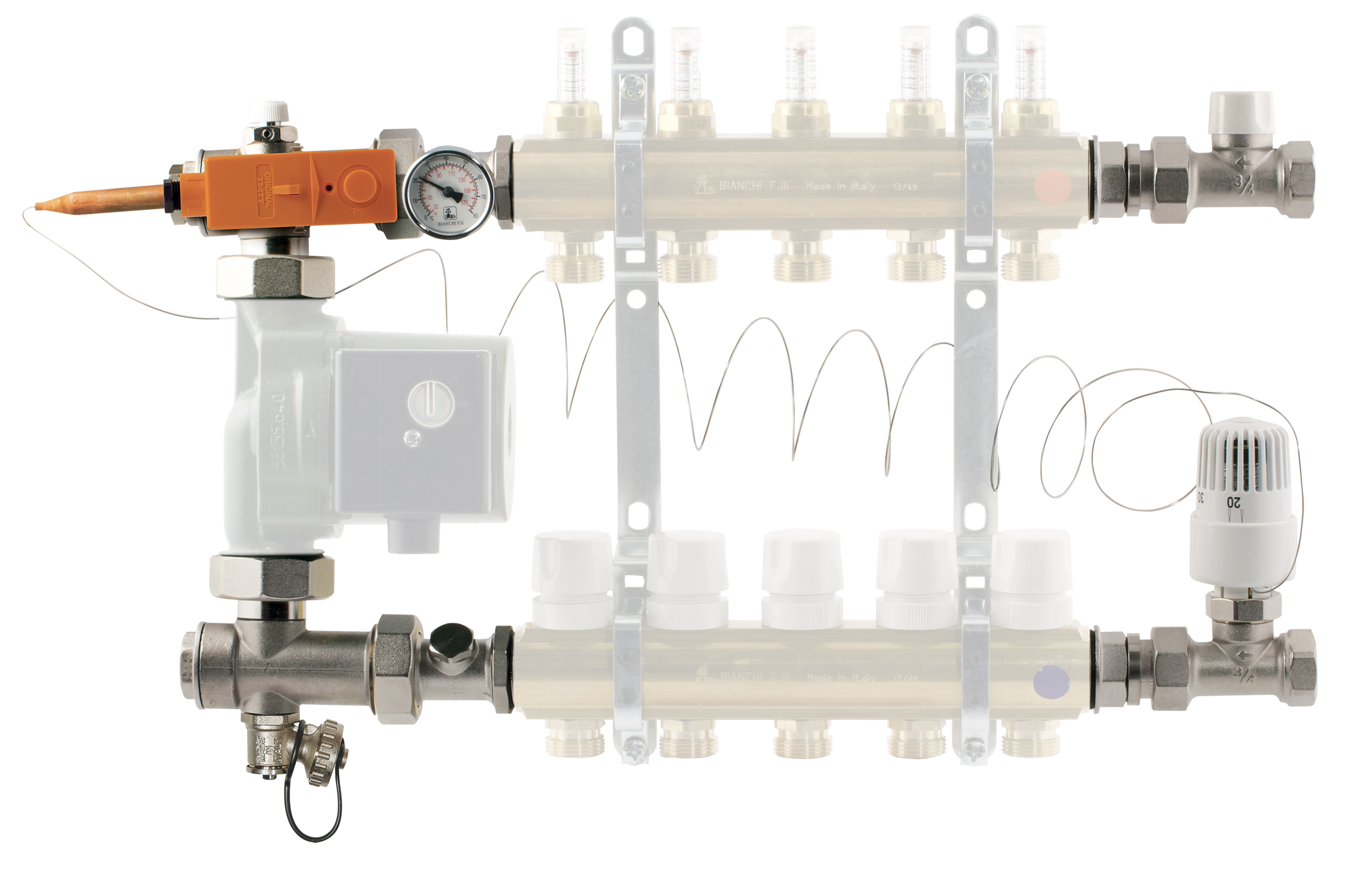 Fixed point regulating kit for radiant panels %>