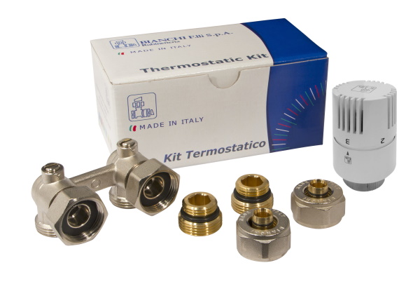 Kit valvola H doppia ad angolo per piastre convettrici