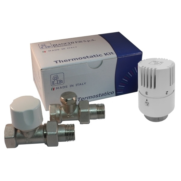 Straight thermostatic kit for iron pipe